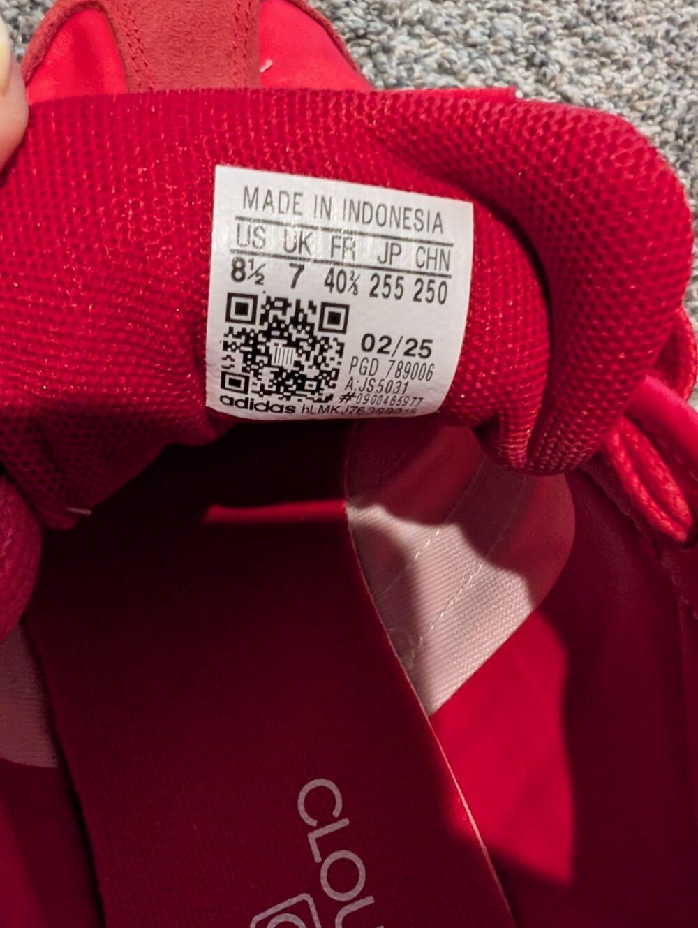 Adidas Red Retro-Style Low Top Sneakers with White Stripese - Picture 3 of 4